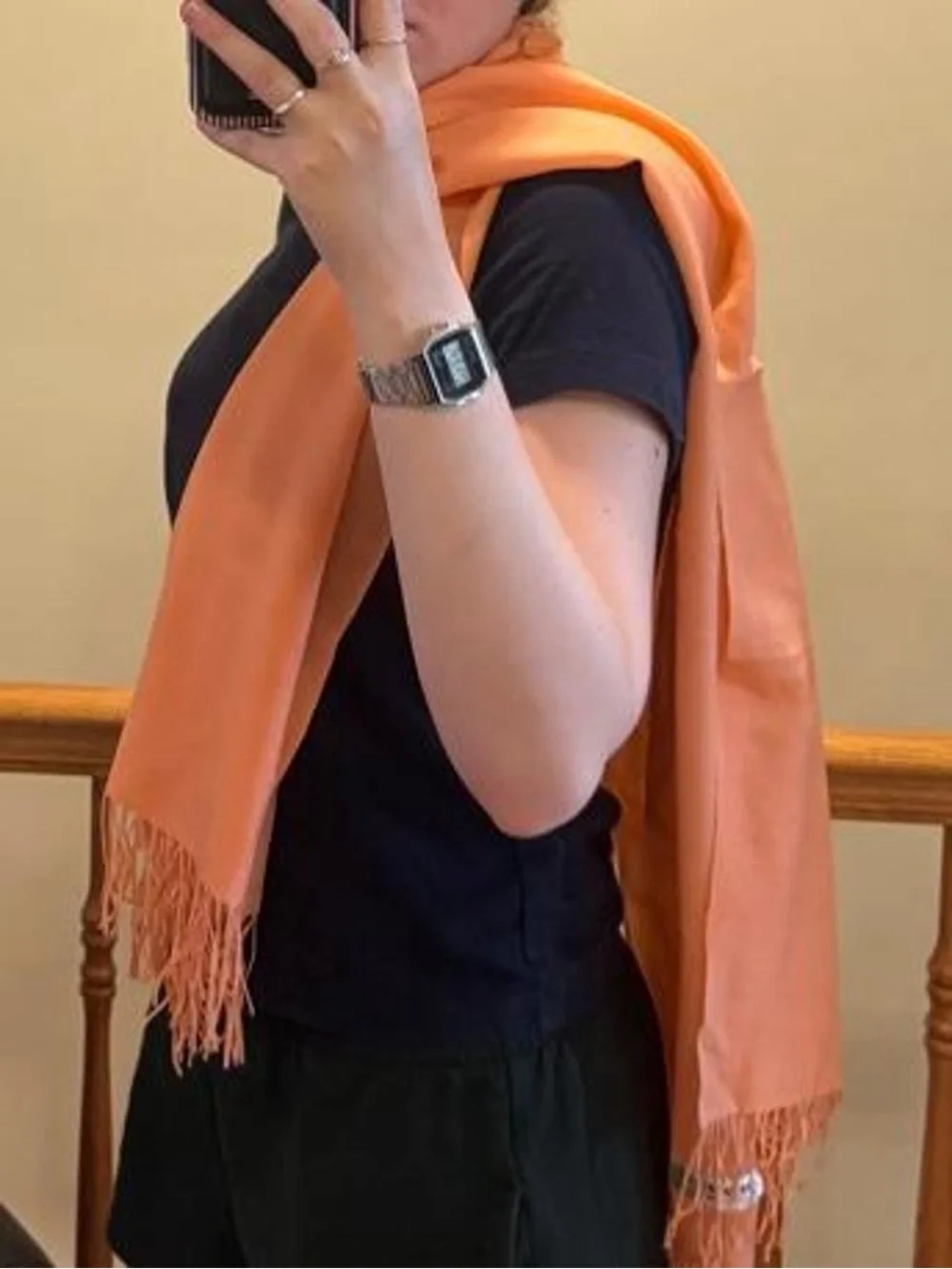 light orange genuine pashmina 100% cashmere scarf
